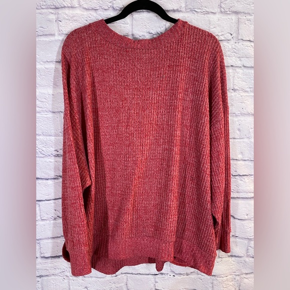 Torrid Red Brushed Waffle Knit Surplice Drop Shoulder Draped Top Plus Size 4X - Picture 8 of 8